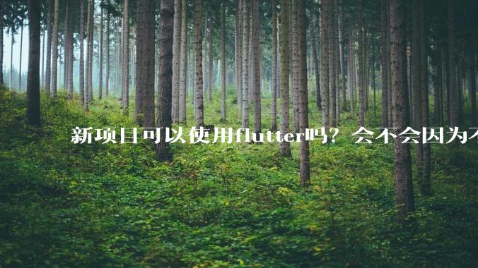新项目可以使用flutter吗？会不会因为不成熟，导致众多问题，最后不得不放弃？